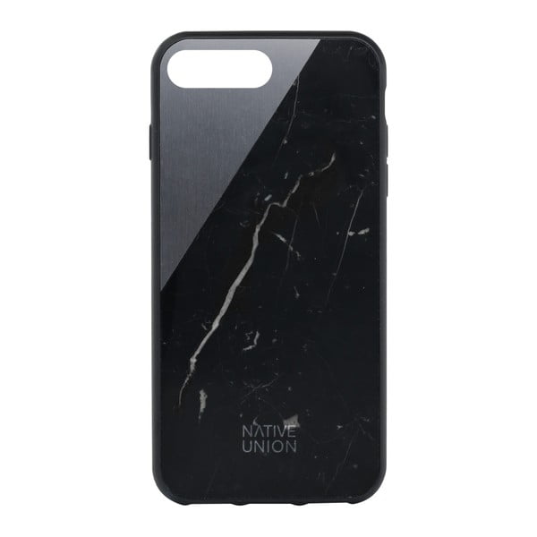 Černý obal na mobilní telefon s detailem z mramoru pro iPhone 7 a 8 Native Union Clic Marble Metal