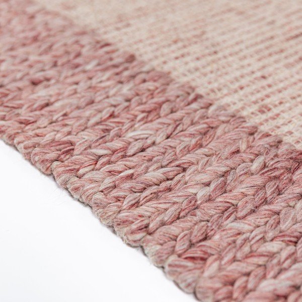 Světle růžový ručně tkaný koberec s příměsí vlny 120x170 cm Rue – Flair Rugs-image-2