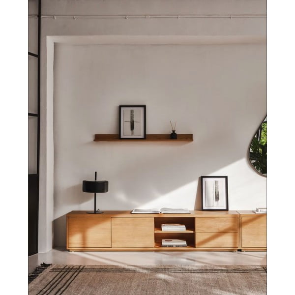 TV stolek v dekoru dubu v přírodní barvě 200x44 cm Abilen - Kave Home-image-1