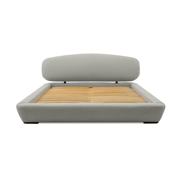 Světle šedá čalouněná dvoulůžková postel s roštem 160x200 cm Odette – Scandic-image-3
