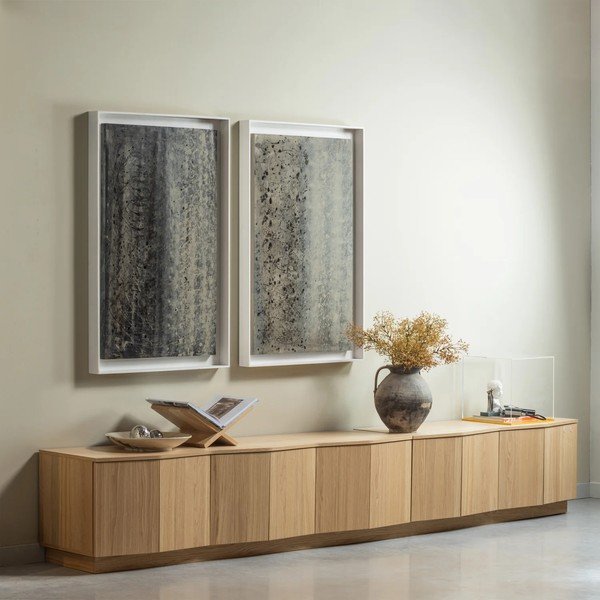 TV stolek z dubového dřeva v přírodní barvě 200x52x45 cm Zuma – WOOOD-image-1