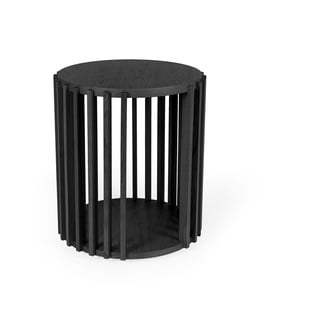 Černý odkládací stolek Woodman Drum, ø 53 cm