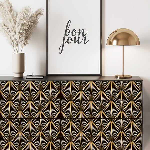 Dekorativní tapeta na nábytek v černo-zlaté barvě Ambiance Draka-image-4