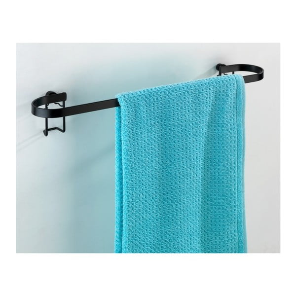 Černý nástěnný stojan na ručníky Wenko Classic Plus-image-4