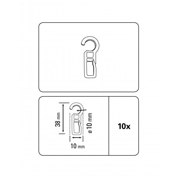 Háčky na záclony v sadě 10 ks - Gardinia-image-1