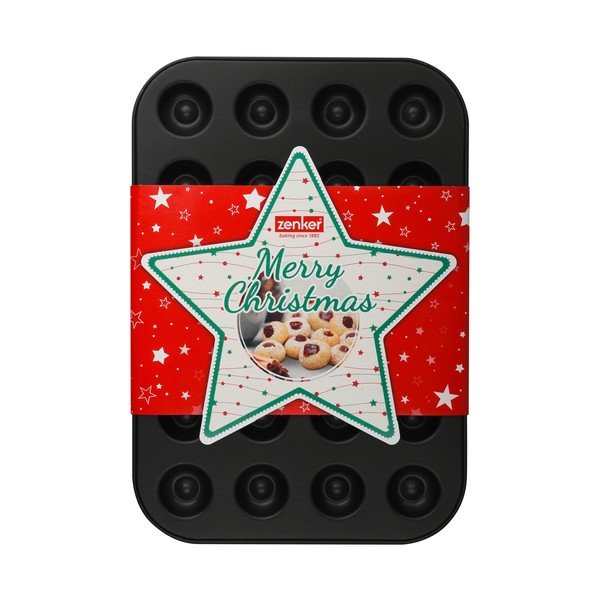 Ocelový plech na husarské knoflíky Zenker Sparkling Christmas, 38,5 x 27 cm-image-1