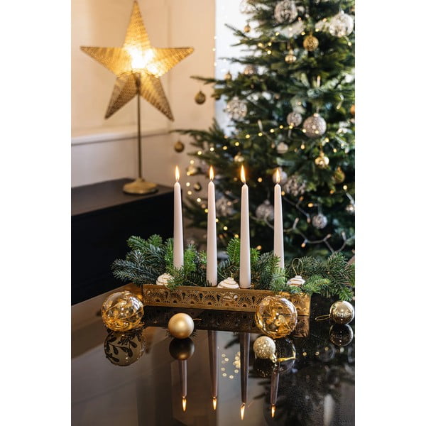 Sada 3 bílých keramických vánočních ozdob na stromeček s detaily ve zlaté barvě Kähler Design Omaggio-image-1