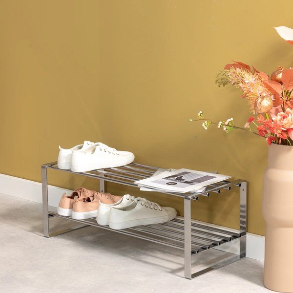 Kovový botník ve stříbrné barvě 70x29x27 cm Rex – Spinder Design-image-1