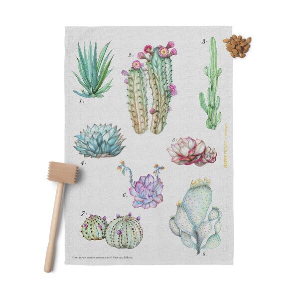 Sada 2 bavlněných kuchyňských utěrek Happy Friday Basic Cactus, 70 x 50 cm-image-1