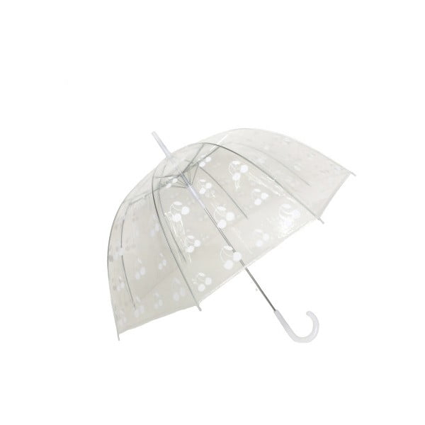 Transparentní holový deštník Ambiance Birdcage Cherries, ⌀ 85 cm