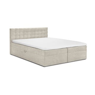Béžová dvoulůžková postel Mazzini Beds Jade, 200 x 200 cm
