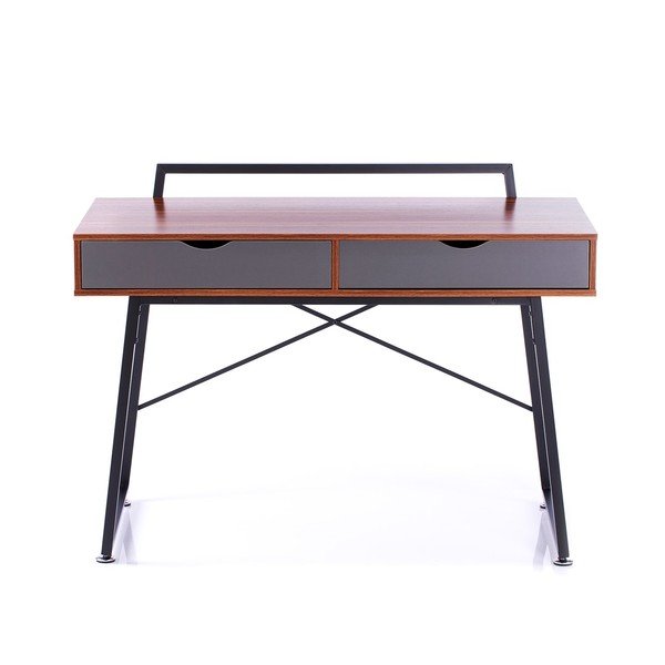 Pracovní stůl s deskou v dekoru ořechového dřeva 57.5x120 cm Tolm – Homede-image-2