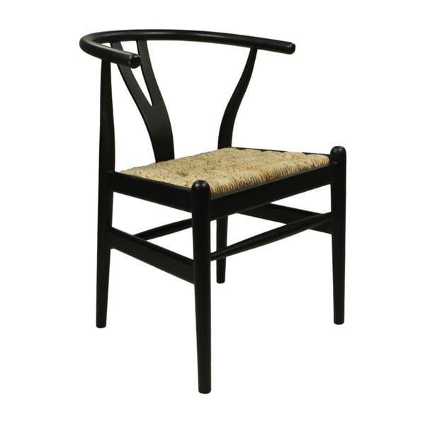 Černá jídelní židle z mahagonového dřeva Wishbone - HSM collection-image-2