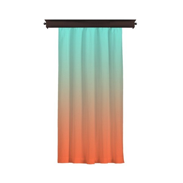 Oranžovo-tyrkysový závěs Curtain Tageho, 140 x 260 cm