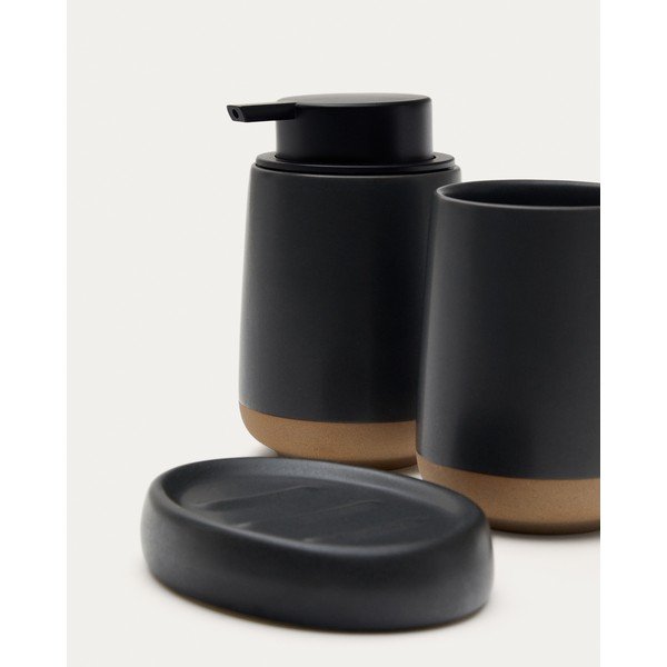 Tmavě šedá keramická mýdlenka Silma – Kave Home-image-3