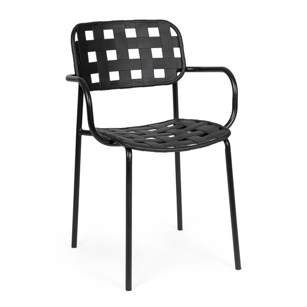 Černé kovové zahradní židle v sadě 4 ks Clover   – Bizzotto