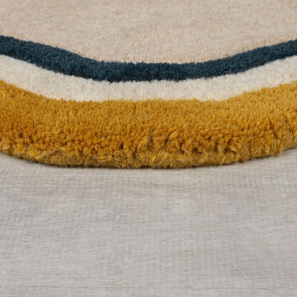 Krémový ručně tkaný vlněný koberec 160x230 cm Leo Scallop – Flair Rugs-image-4