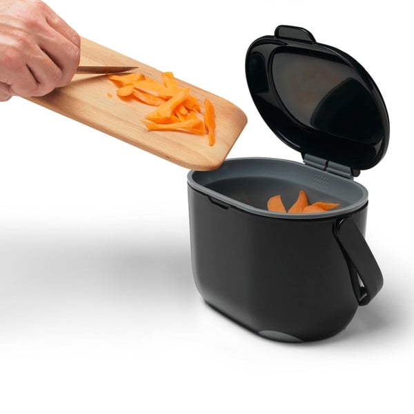 Černo-šedá nádoba na kompostovatelný odpad Addis Caddy, 2,5 l-image-4