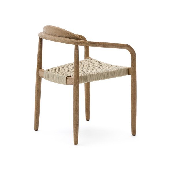 Béžové/v přírodní barvě dřevěné jídelní křeslo Nina – Kave Home-image-4