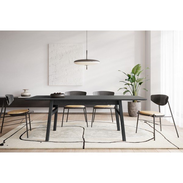 Rozkládací jídelní stůl s přídavnou deskou v dekoru dubu 90x180 cm Curved – Woodman-image-1