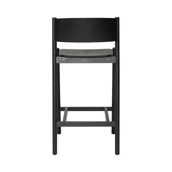 Černá barová židle v dekoru dubu (výška sedáku 75 cm) Oblique – Hübsch-image-3