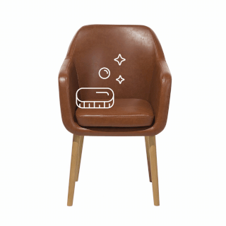 Čištění židle s opěrkou a područkami s koženým čalouněním, mokré hloubkové čištění + výživa kůže