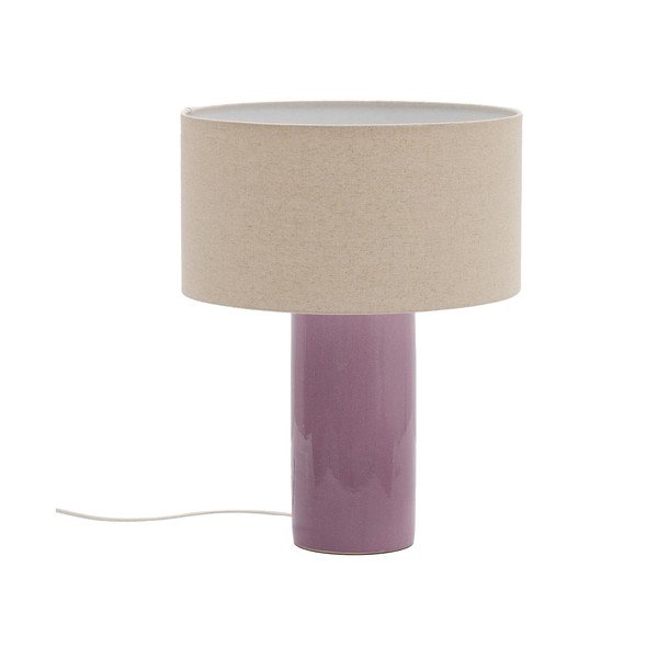 Fialová/béžová stolní lampa s textilním stínidlem (výška 52 cm) Toneric – Kave Home