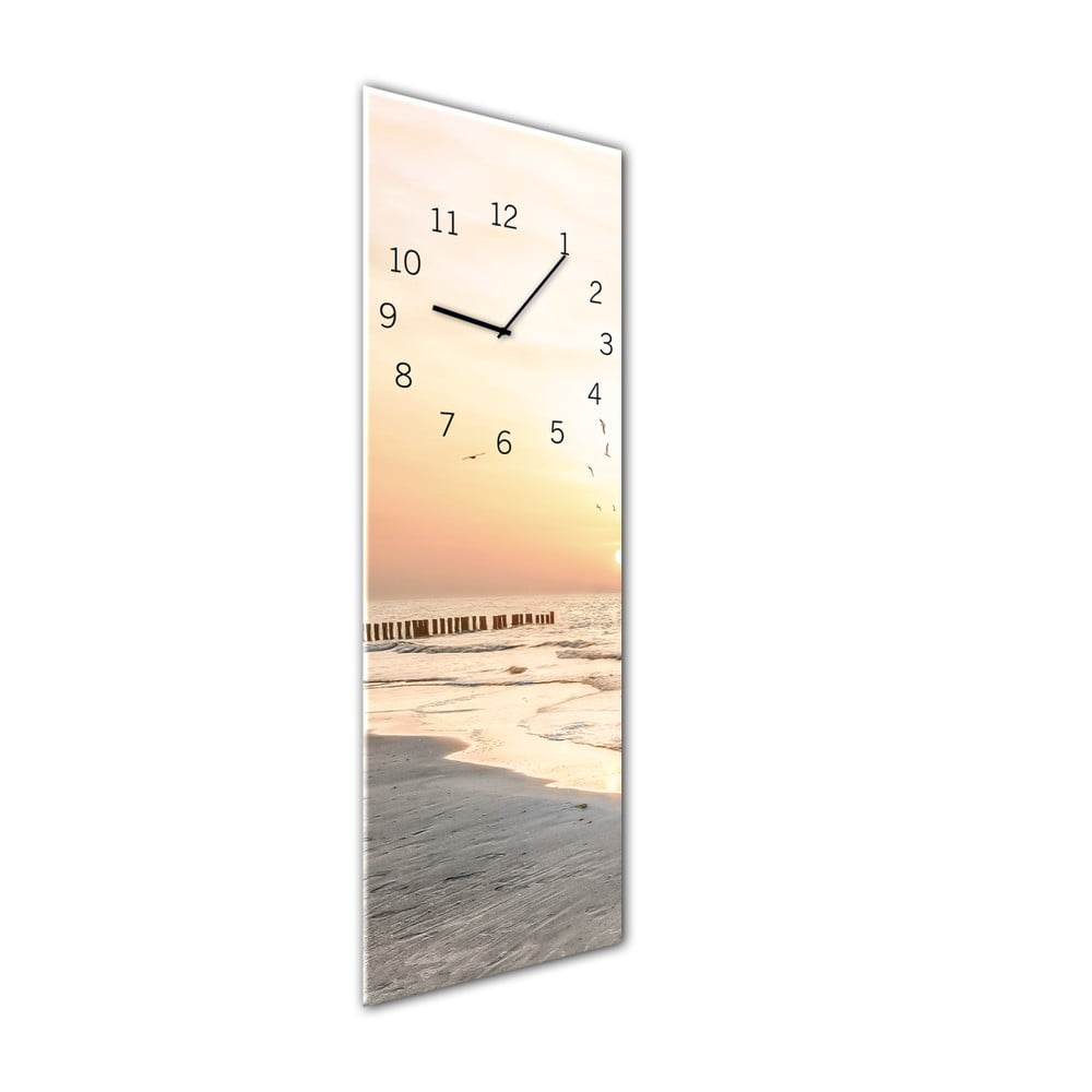 Nástěnné hodiny Styler Glassclock Beach, 20 x 60 cm