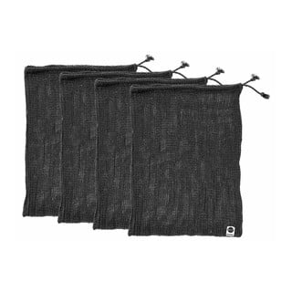 Sada 4 černých svačinových sáčků z recyklované bavlny Ladelle Eco, 30 x 40 cm