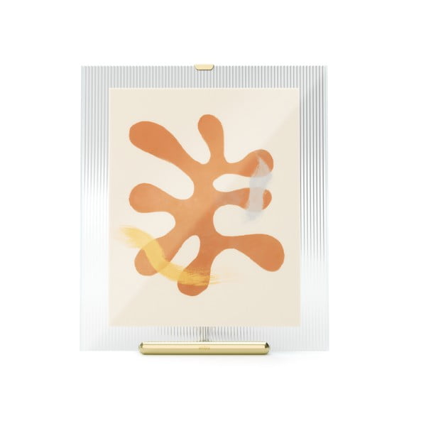 Skleněný stojací rámeček ve zlaté barvě 26x30,5 cm Flute – Umbra