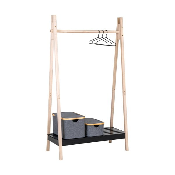 Černý stojan na oblečení z masivu pavlovnie Torino - House Nordic-image-1