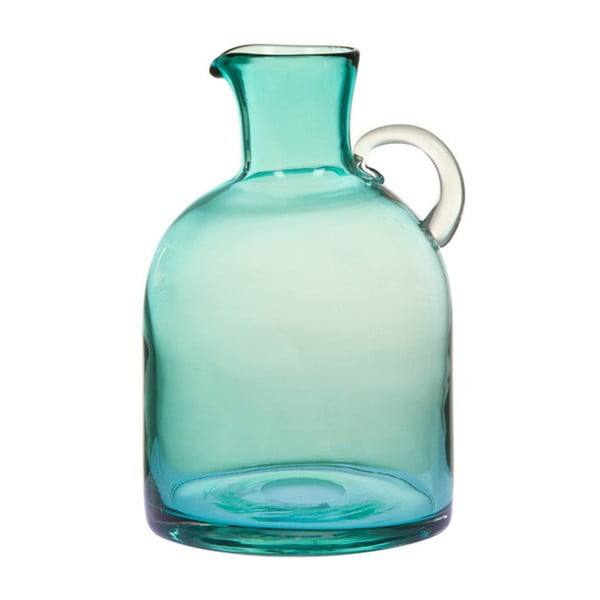 Tyrkysová skleněná váza/džbán na vodu Santiago Pons