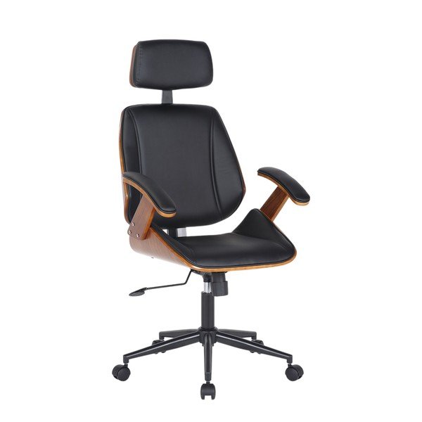 Černá kancelářská židle z imitace kůže Visby – Tomasucci