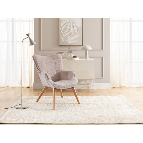 Světle růžové manšestrové křeslo Niko – Ropez-image-4