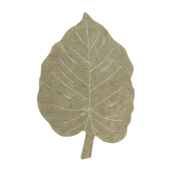 Khaki pratelný ručně tkaný bavlněný dětský koberec 120x180 cm Monstera Olive – Lorena Canals