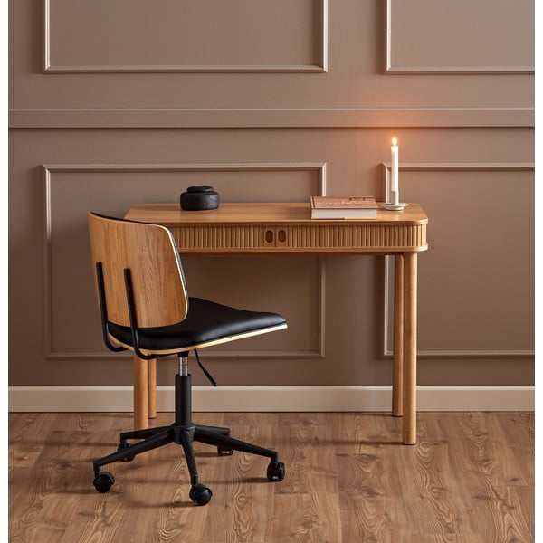 Černá kancelářská židle z imitace kůže Owen – Actona-image-1