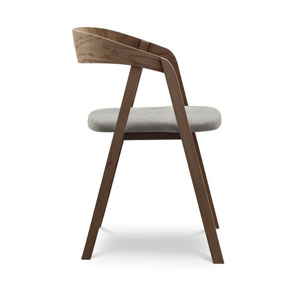 Světle šedé jídelní křeslo z masivního dřeva Erika – Makamii-image-2