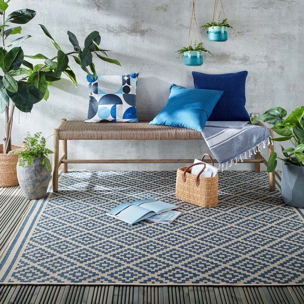 Modro-béžový venkovní koberec 200x200 cm Moretti - Flair Rugs-image-1