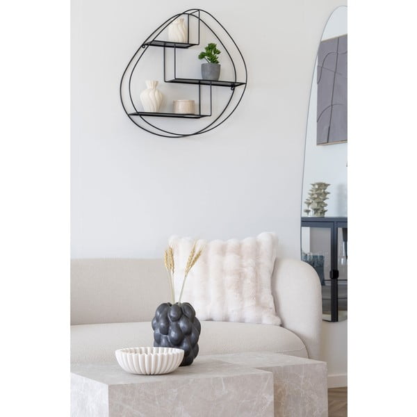 Černá patrová kovová police 60 cm Wrexham – House Nordic-image-1