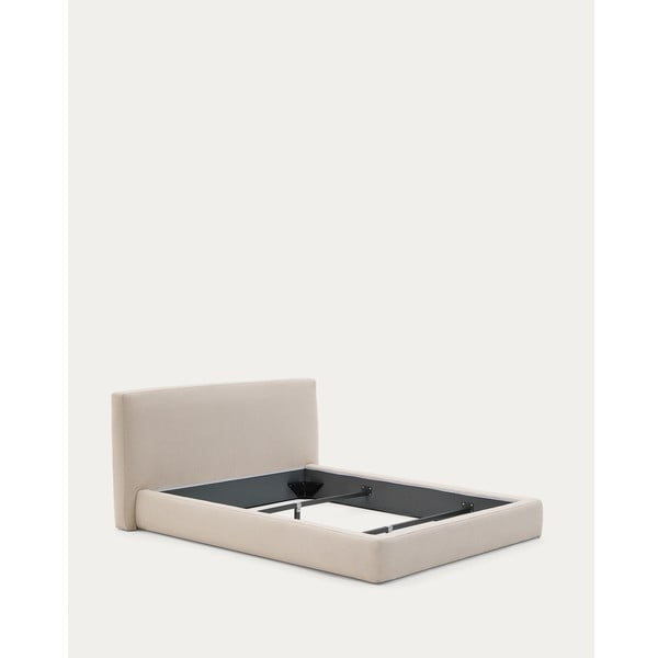 Béžová čalouněná jednolůžková postel bez roštu 90x200 cm Blok – Kave Home-image-2