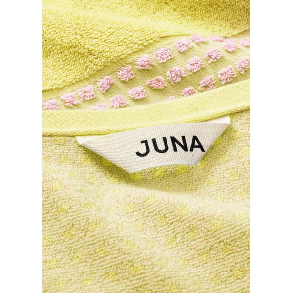 Žlutý/růžový froté ručník z Bio bavlny 50x100 cm Check – JUNA-image-1