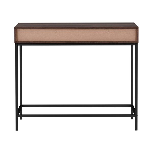 Tmavě hnědý konzolový stolek s deskou v dekoru ořechového dřeva 35x90 cm Celine – Støraa-image-2