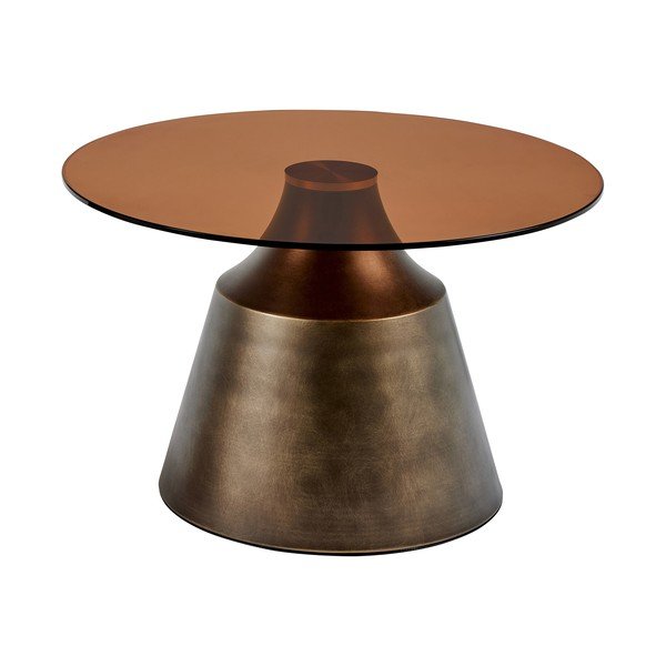 Hnědý ocelový kulatý konferenční stolek ø 70 cm Dunsley – Actona