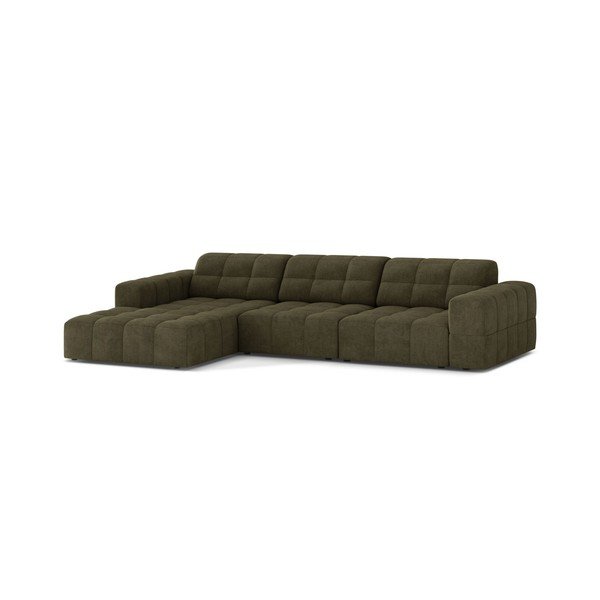 Khaki žinylková rohová pohovka (levý roh/s lenoškou) Chicago – Cosmopolitan Design-image-1