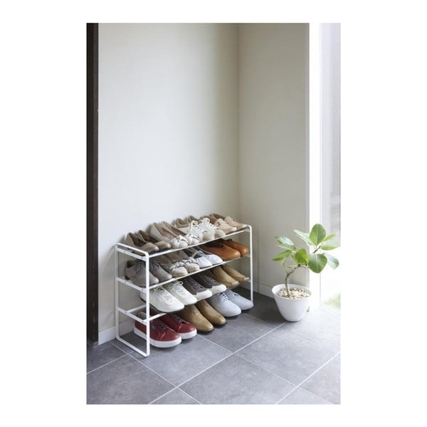 Bílá nastavitelná police na boty s 3 patry YAMAZAKI Maebashi-image-1