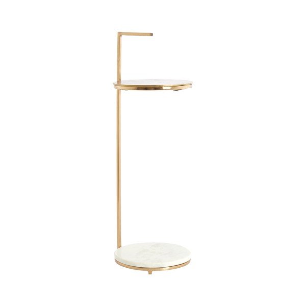 Kulatý odkládací stolek s mramorovou deskou  ø 26 cm Leda – Light & Living