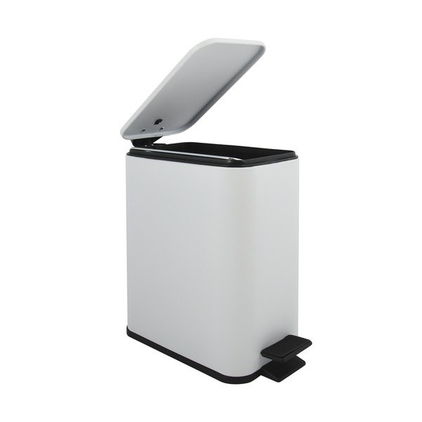 Matně bílý nášlapný ocelový odpadkový koš 5 l   Erik – Spirella-image-2