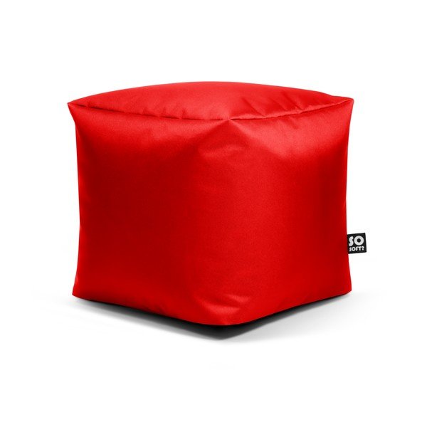 Červený dětský sedací vak z imitace kůže Cube M – So Soft?