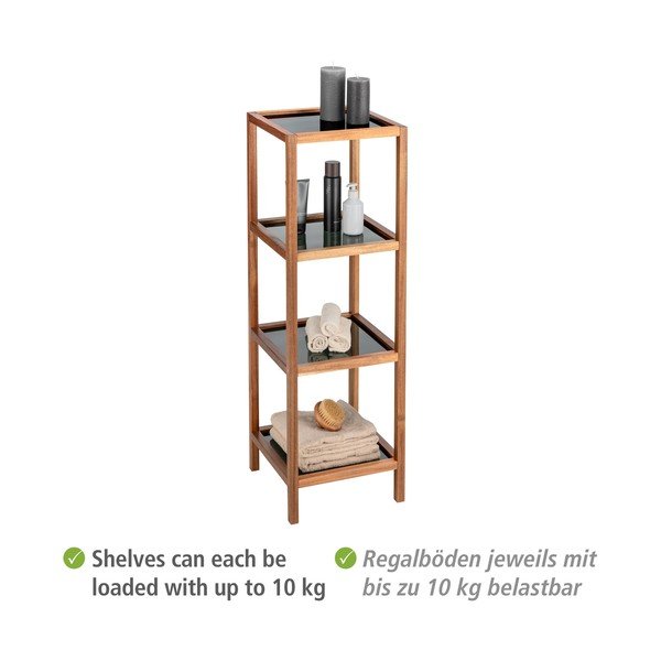 Skleněný koupelnový regál v černo-přírodní barvě 36x112 cm Fondi – Wenko-image-4