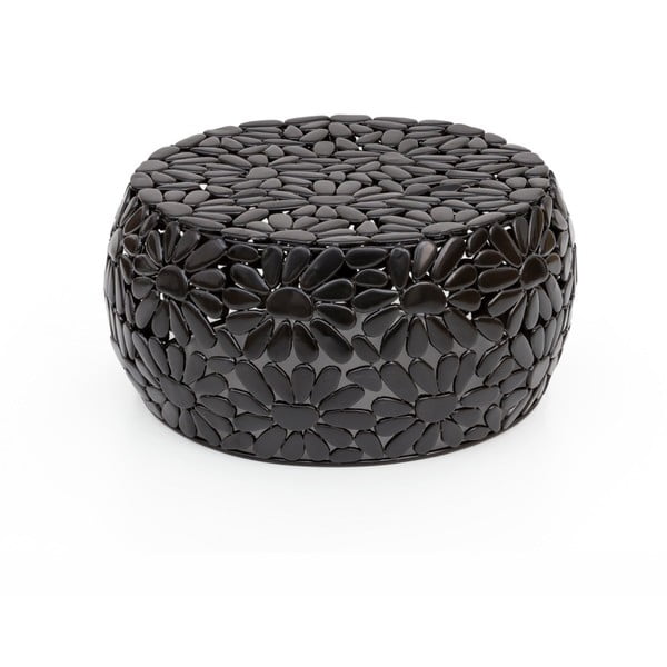 Černý konferenční stolek WOOX LIVING Floral, ⌀ 56 cm